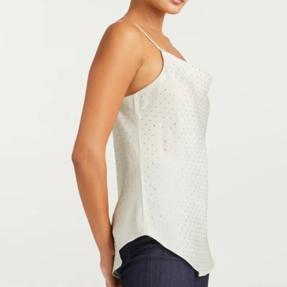 Cinq à Sept 'Marta' Crystal-Embellished Sleeveless Cami Top, Ivory - Picture 2 of 4